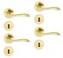 Beslagsboden indend�rs d�rgreb inkl n�gleskilt - Poleret messing - S�t � 4 stk