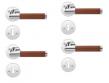 Beslagsboden indend�rs d�rgreb inkl n�gleskilt - Krom/brun l�der - S�t � 4 stk