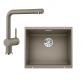 Blanco Subline 500-U k�kkenvask m/Linus k�kkenarmatur - Tr�ffel