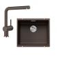Blanco Subline 500-U k�kkenvask m/Linus k�kkenarmatur - Kaffe