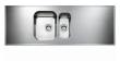Intra AG16-KV st�lbordplade k�kkenvask - Vendbar - Dobbelt - 160 cm