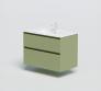 Str�mberg Lux 80 vaskeskab m/2 skuffer - Olive gr�n