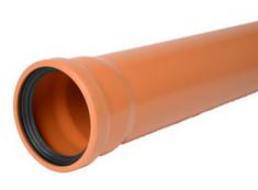 Wavin 110 x 1000 mm PVC-kloakr�r med muffe