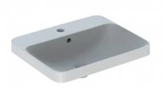 Geberit Variform 55 firkantet h�ndvask m/bagkant t/nedf�ldning - Med overl�b - 1 hanehul