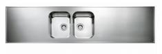 Intra AH22-KV st�lbordplade k�kkenvask - Vendbar - Dobbelt - 220 cm