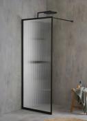 Cass�e fast brusev�g - Mat sort ramme/Riftlet glas - 75 cm