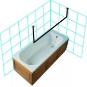 Van Der P Forh�ngstang loft til loft 50x200x50cm m.flanger - Rustfrit st�l