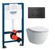 Laufen Pro Rimless LCC Compact toiletpakke inkl. s�de m/soft-close, mellem cisterne og mat sort betjening