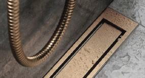 Unidrain Highline ramme - B&oslash;rstet kobber - 300/10 mm
