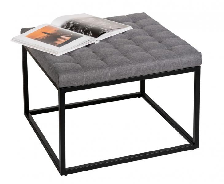 Wenko Amandalo metalskammel m/gr&aring; hylde - 60x60 cm - Mat sort