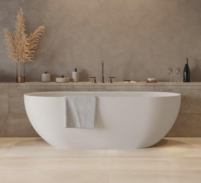 Ideavit Solidera fritst&aring;ende badekar 1700 x 800 mm - Mat hvid