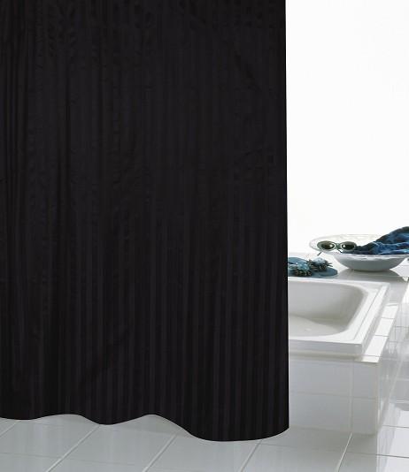 RIDDER Tekstilforh&aelig;ng - 180 x 200 cm - Sort satin