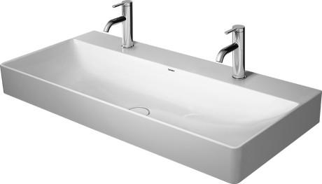 Duravit DuraSquare 100 bowlevask op til væg - 2 hanehuller Duravit DuraSquare 100 bowlevask op til væg - 2 hanehuller