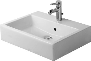 Duravit Vero 60 bowlevask op til væg - 1 hanehul Duravit Vero 60 bowlevask op til væg - 1 hanehul