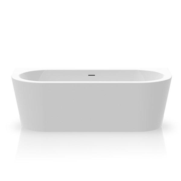 Str&oslash;mberg Lago Back-To-Wall badekar - 1650 x 750 mm - Hvid