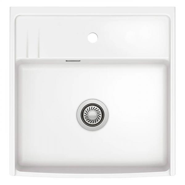 Lavabo Kentro 60 k&oslash;kkenvask i porcel&aelig;n - Hvid/krom