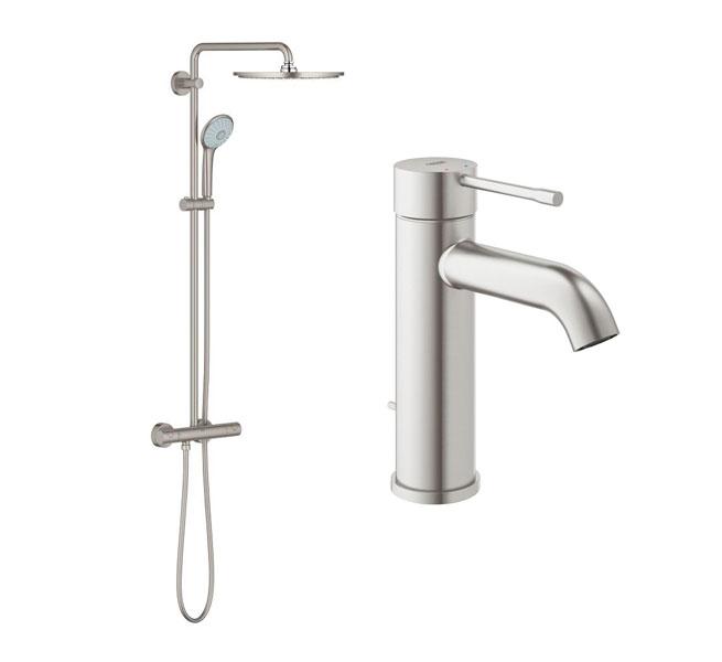 Grohe Essence & Euphoria komplet pakke til bad - Supersteel Grohe Essence & Euphoria komplet pakke til bad - Supersteel