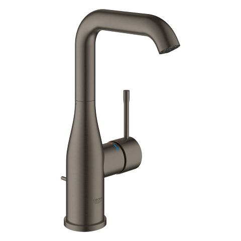 Grohe Essence New L h&aring;ndvaskarmatur m/bundventil og svingtud - B&oslash;rstet hard graphite