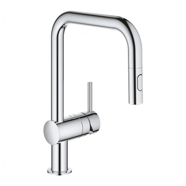 Grohe NEW Minta k&oslash;kkenbatteri m/udtr&aelig;k og U-tud - Krom