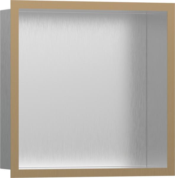 Hansgrohe XtraStoris indbygget hylde med designramme 300x300 - B&oslash;rstet bronze/B&oslash;rstet rustfrit st&aring;l