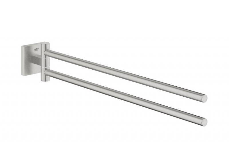 Grohe Start Cube dobbelt svingbar håndklædeholder - Supersteel Grohe Start Cube dobbelt svingbar håndklædeholder - Supersteel
