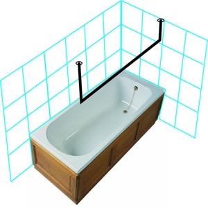 Van Der P Forh&aelig;ngstang loft til loft 50x200x50cm m.flanger - Rustfrit st&aring;l