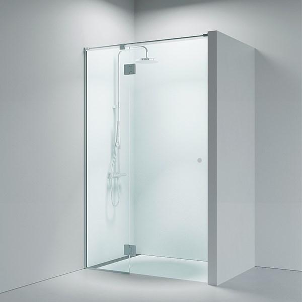 Str&oslash;mberg Lucca 55 svingd&oslash;r m/sidepanel - Klart glas/krom