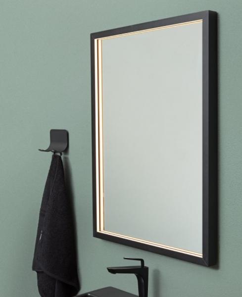 Cass&oslash;e Milano spejl m/sort ramme og LED - 80x120 cm - Vendbart