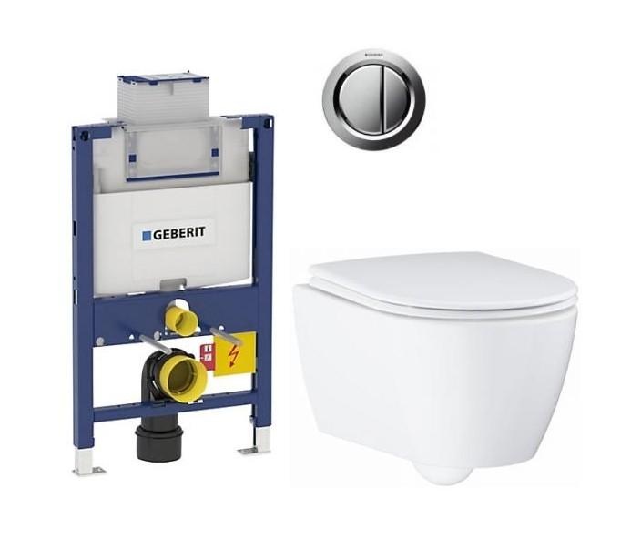 Grohe Essence Rimless toiletpakke inkl. s&aelig;de m/soft-close, lav cisterne og krom betjening
