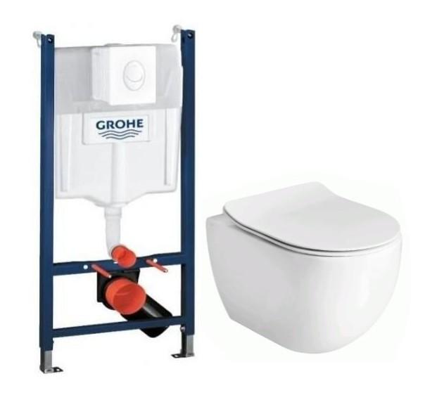 Lavabo Glomp Mat hvid Mini rimless toiletpakke inkl. sæde m/soft-close, cisterne og hvid betjening Lavabo Glomp Mat hvid Mini rimless toiletpakke inkl. sæde m/soft-close, cisterne og hvid betjening