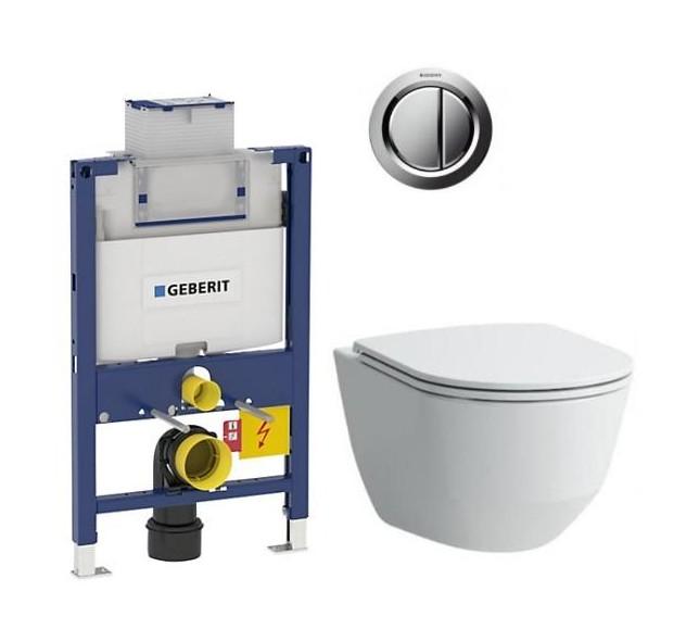 Laufen Pro Rimless Compact m/LCC toiletpakke inkl. lav cisterne, krom betjening og s&aelig;de m/soft-close