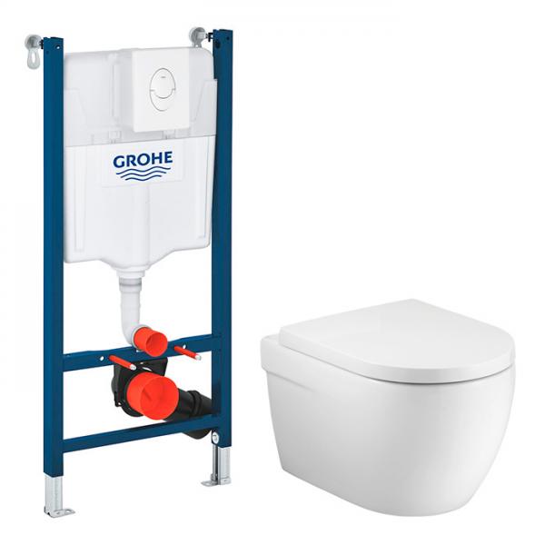 Pressalit rimless toiletpakke m/Comfort D2 s&aelig;de, cisterne og hvid betjening