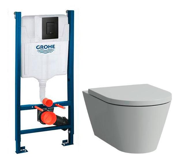Laufen Kartell Rimless toiletpakke inkl. sæde m/soft-close, cisterne og mat sort betjening Laufen Kartell Rimless toiletpakke inkl. sæde m/soft-close, cisterne og mat sort betjening