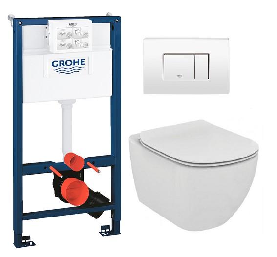 Ideal Standard Tesi toiletpakke inkl. s&aelig;de m/soft-close, mellem cisterne og hvid betjening