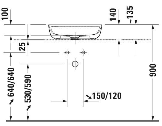 Duravit Luv 50 fritstående bowlevask - 1 hanehul - Mat hvid Duravit Luv 50 fritstående bowlevask - 1 hanehul - Mat hvid