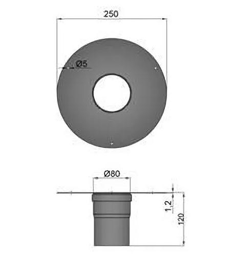 Uniko b&oslash;sning &oslash;80mm - Med muffe