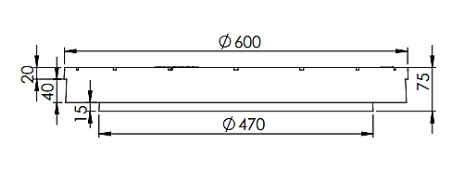 Lauridsen 425 mm d&aelig;ksel til kegle u/ fals - 0,7 ton
