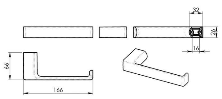 Hefe Piren toiletpapirholder - Mat sort Hefe Piren toiletpapirholder - Mat sort