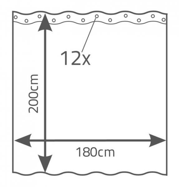 RIDDER Eco Vinyl badeforhæng - 180 x 200 cm - Fallin RIDDER Eco Vinyl badeforhæng - 180 x 200 cm - Fallin