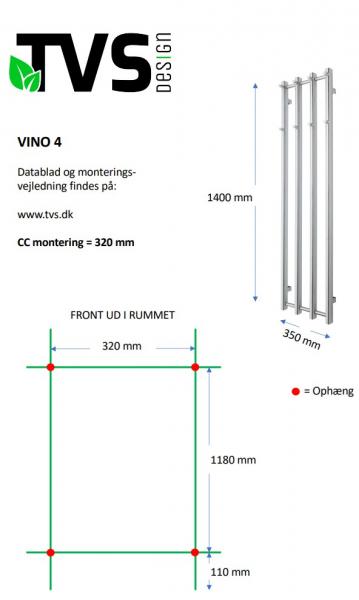 TVS Vino 4 h&aring;ndkl&aelig;det&oslash;rrer - 35x140 cm - Krom