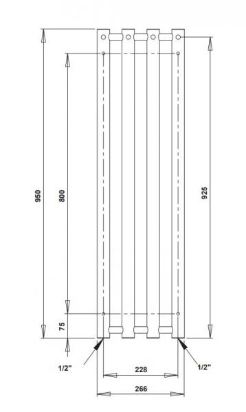 Strømberg Regus el-håndklædetørrer - 26,6x95 cm - Hvid Strømberg Regus el-håndklædetørrer - 26,6x95 cm - Hvid