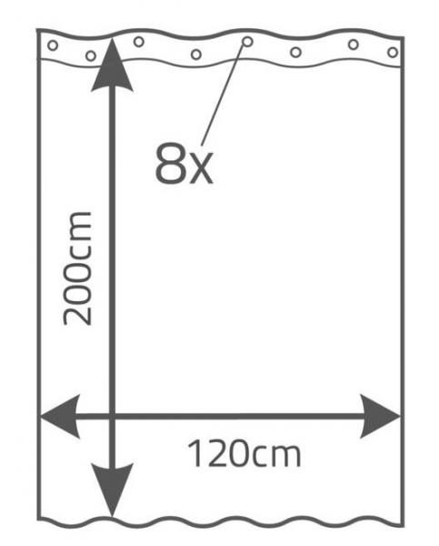RIDDER Vinyl badeforh&aelig;ng - 120 x 200 cm - Cristal