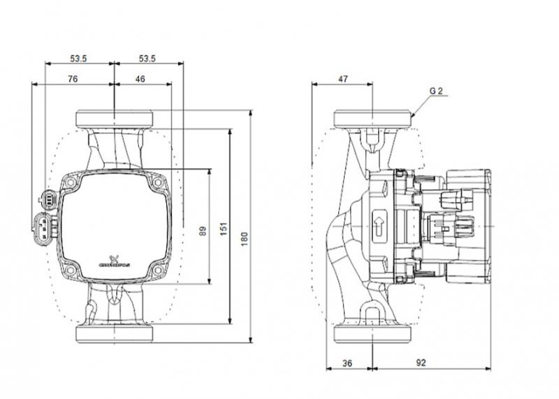 Grundfos Alpha2 GO 15-40 cirkulationspumpe 130