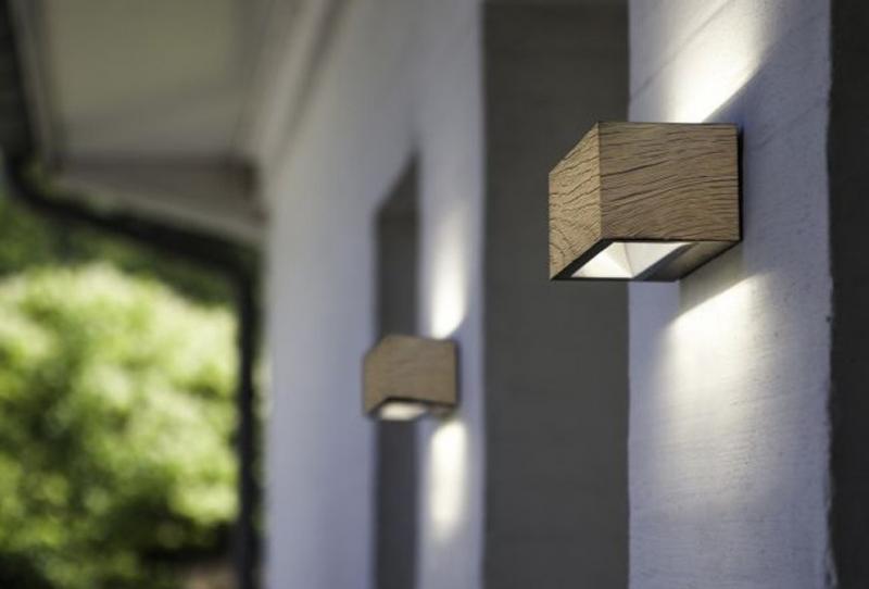 Lutec Architectural Gemini udend&oslash;rslampe til v&aelig;g - Tr&aelig;look