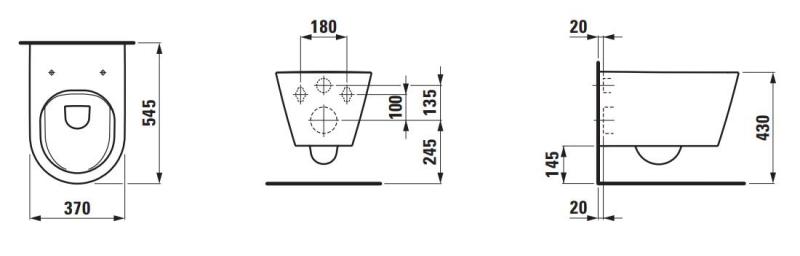 Kartell Laufen v&aelig;gh&aelig;ngt toilet Rimless - Mat hvid