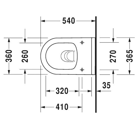 Duravit Starck 3 Rimless v&aelig;gh&aelig;ngt toilet m/s&aelig;de