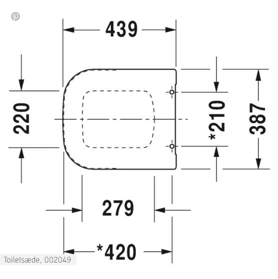 Duravit Toilets&auml;de P3 Comforts, hvid