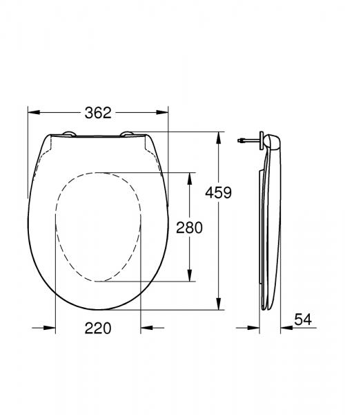 Grohe Bau slim toiletsæde m/ softclose og lift-off Grohe Bau slim toiletsæde m/ softclose og lift-off