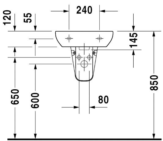 Duravit D-Code 45 h&aring;ndvask t/v&aelig;g