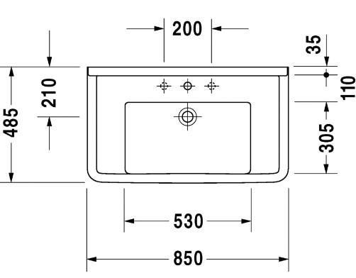 Duravit Starck 3 85 m&oslash;belvask